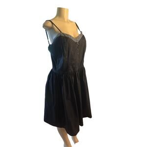 Women 3X Rock Steady Rockabilly Retro Pinup Black Fit Flare Dress Wing Bust